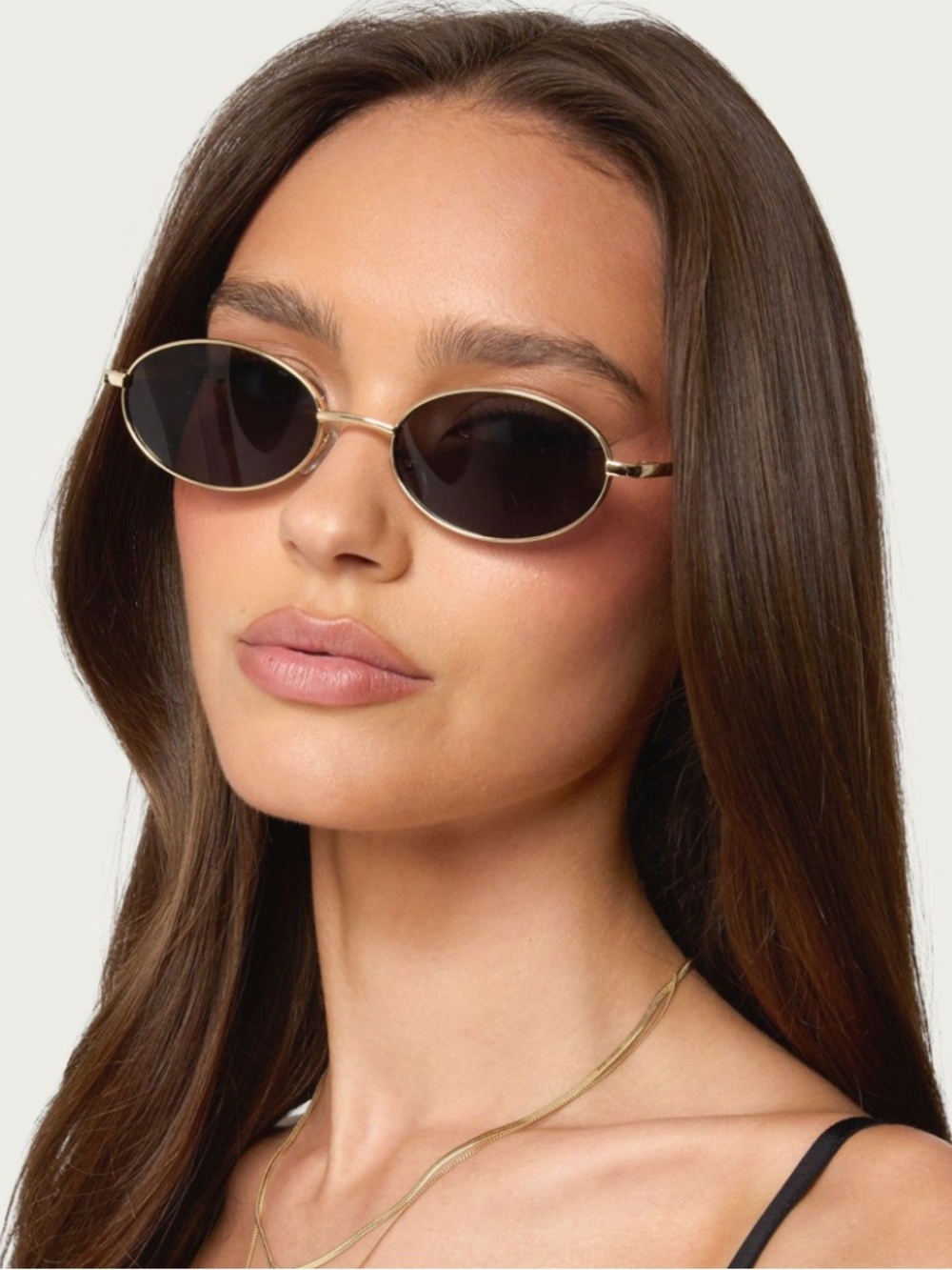 Jason Wu Oval Slim Gold Frame Sunglasses NWT